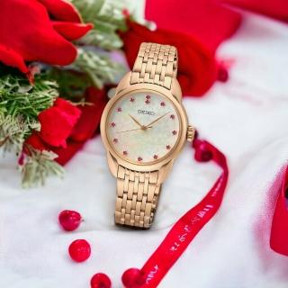 【SEIKO 精工】珍珠母貝時尚女錶 指標錶 手錶 送禮(6N01-00P0K/SUR564P1)