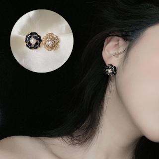 【FALAMILA LML】小香風氣質 優雅山茶花耳環(氣質耳環 小香風 女生禮物)