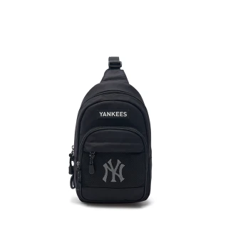 【MLB】童裝 斜背包 肩背包 兒童包包 紐約洋基隊(7ASGB024N-50BKS)