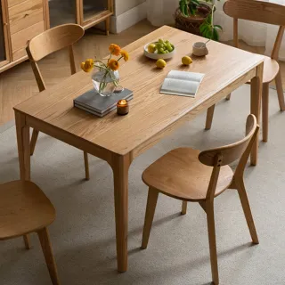 【Taoshop 淘家舖】Ｗ - 日式全實木餐桌現代簡約原木餐桌椅組合橡木小戶型長方形飯桌 W04101601(1.6米餐桌)