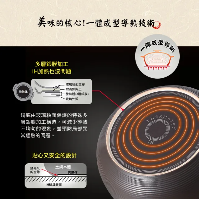 【MIYAWO日本宮尾】IH系列6.5號耐溫差陶土湯鍋1.1L-啞光米(可用電磁爐)