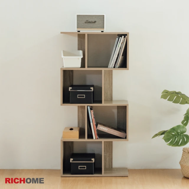 RICHOME 馬克斯幾何造型高書櫃(環保低甲醛E1板)