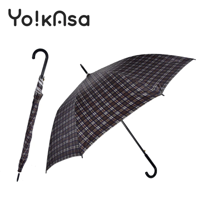 Yo!kAsa 咖啡格紋 晴雨自動直傘