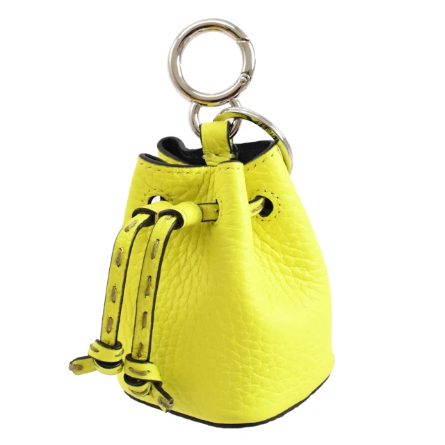 FENDI 芬迪 迷你水桶零錢包造型雙扣環吊飾鑰匙圈(黃)