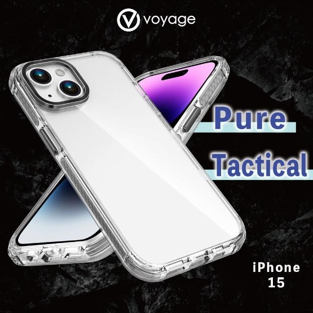 【VOYAGE】iPhone 15 6.1 超軍規防摔保護殼-Pure Tactical 黑(環保塑料 兩年抗黃保證)