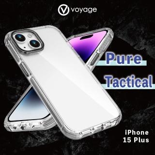 【VOYAGE】iPhone 15 Plus 6.7 超軍規防摔保護殼-Pure Tactical 黑(環保塑膠 兩年抗黃保證)