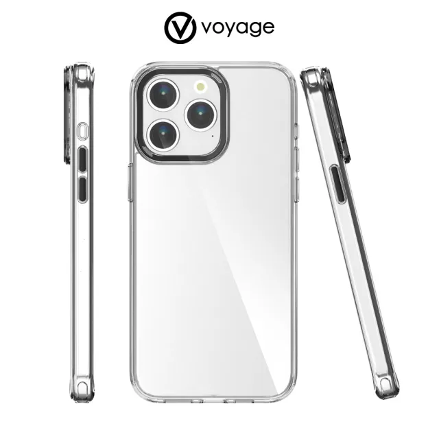 【VOYAGE】iPhone 15 Pro Max 6.7 抗摔防刮保護殼-Pure Frame-透明(２合１吸震複合式材料製程)