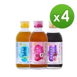 【百家珍】Light果醋系列400mLX4入任選(荔枝醋/乳酸醋/洛神玫瑰醋)