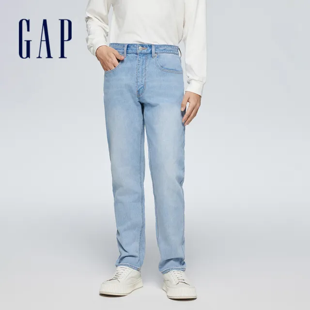 【GAP】男裝 修身牛仔褲-淺藍色(892081)
