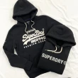 【Superdry】極度乾燥 帽T 冒險魂 黑色 裂墨logo 刺繡logo 刷毛 大尺碼 連帽 土耳其製(帽T)