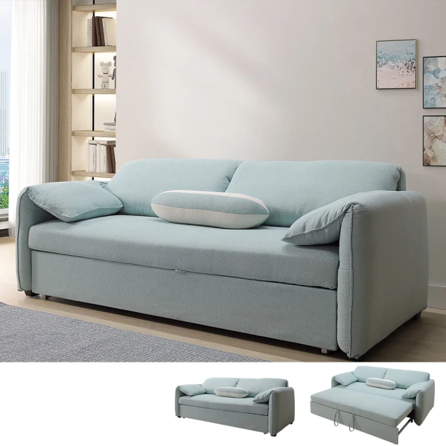 BODEN 尼諾斯灰色防潑水布面沙發床/雙人椅/二人座沙發-