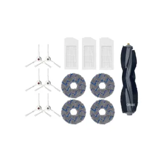 【CHAK恰可】ECOVACS 科沃斯 T10 TURBO 副廠掃地機配件耗材超值組(主刷×1 邊刷×3組 濾網×3 圓拖布x2組)