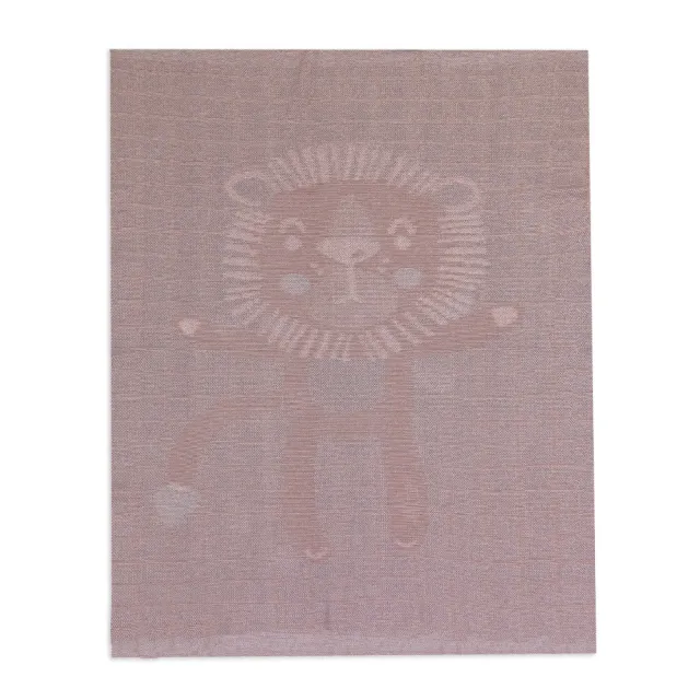 【Cuz】印度有機棉織毯 小獅畫格子