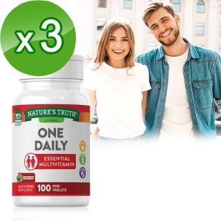 【Nature’s Truth 綠萃淨】每日綜合維生素錠-鈣+D3升級配方3瓶組(共300錠)