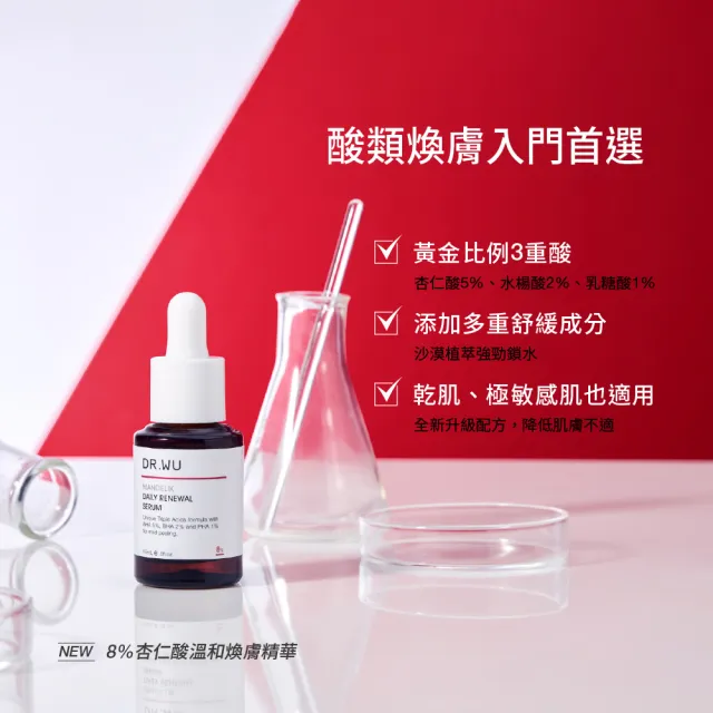 【DR.WU 達爾膚】杏仁酸溫和煥膚精華8% 15ML