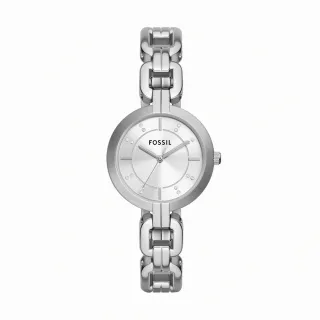 【FOSSIL 官方旗艦館】Kerrigan 凝鍊風格簡約女錶 銀色不鏽鋼錶帶手錶 32MM BQ3945