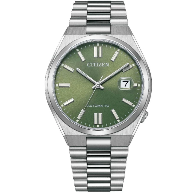 【CITIZEN 星辰】PANTONE 聯名款 經典紳士時尚自動上鍊機械錶-40mm/橄欖綠 母親節 禮物(NJ0158-89Z)