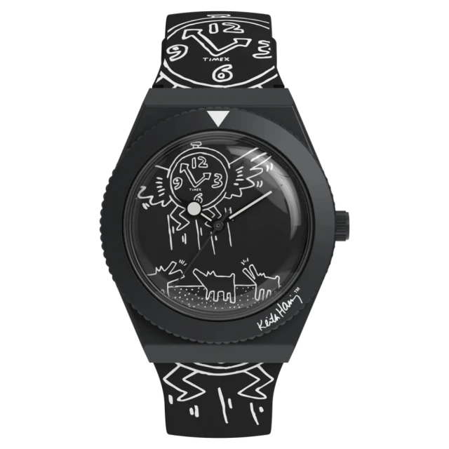 TIMEX 天美時 Q Timex x Keith Haring 38 毫米普普藝術風格手錶 黑 TXTW2W25600
