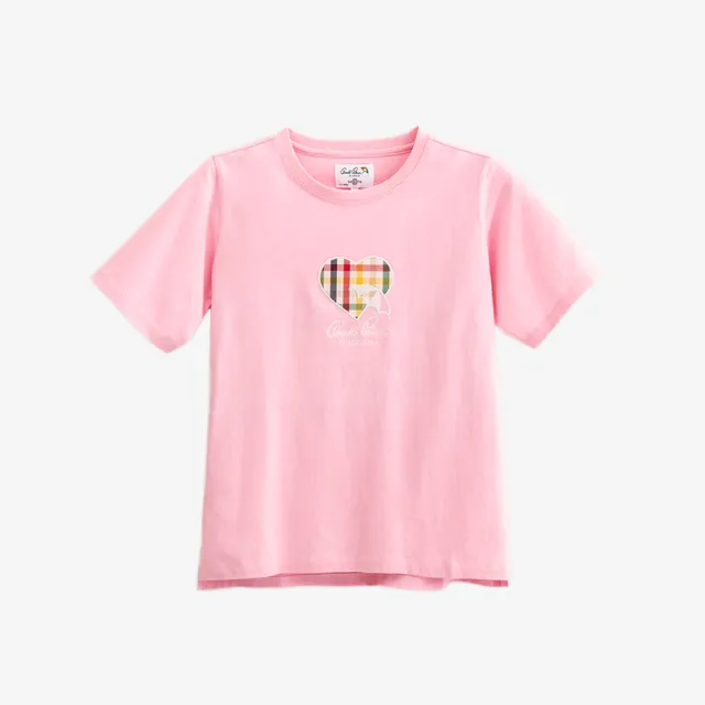 【Arnold Palmer 雨傘】女裝-胸前心形品牌LOGO刺繡T恤(粉紅色)