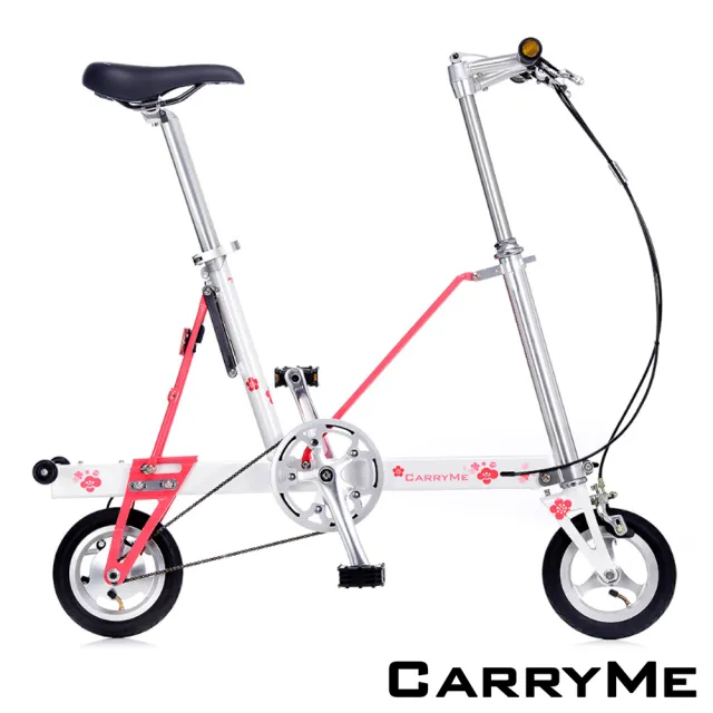【CarryMe】花博塗裝版 SD 8吋充氣胎版單速鋁合金折疊單車-雛菊白(通勤小可愛 生日禮物 熟齡單車)