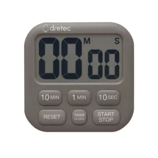 【DRETEC】波波拉日本大螢幕時鐘計時器-6按鍵-深灰色(T-792DG)