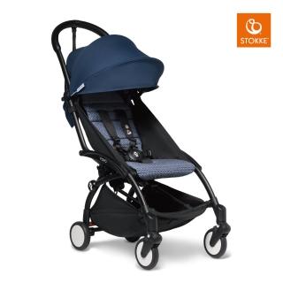 【STOKKE 官方直營】YOYO 嬰兒推車6+成長組-法航藍(含車架+布件+雨罩+腳踏板+杯架 兒童推車/嬰兒車/登機車)