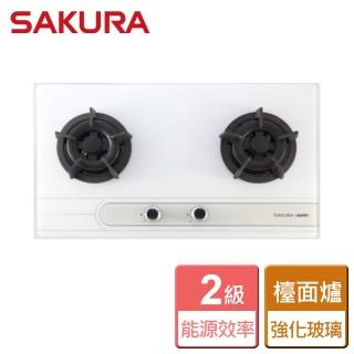 【SAKURA 櫻花】二口小面板易清檯面式瓦斯爐 白色玻璃(G-2522G NG1/LPG 含基本安裝)