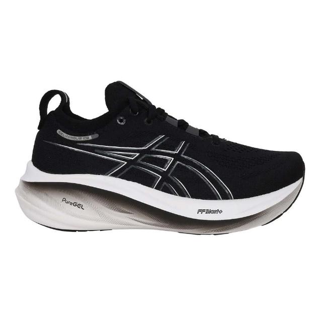 【asics 亞瑟士】GEL-NIMBUS 26 女慢跑鞋-寬楦 亞瑟士 黑白(1012B602-001)