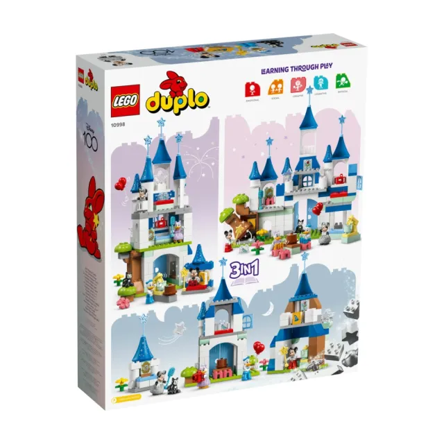 【LEGO 樂高】得寶系列 10998 三合一魔法城堡(迪士尼城堡 幼兒玩具積木 DIY積木)