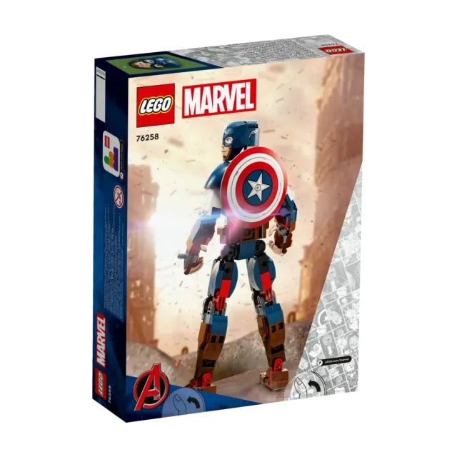 【LEGO 樂高】Marvel超級英雄系列 76258 Captain America Construction Figure(美國隊長 可動人偶 禮物)