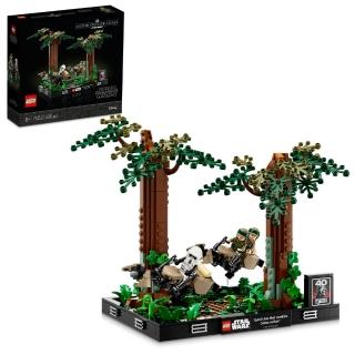 【LEGO 樂高】星際大戰系列 75353 Endor Speeder Chase Diorama(莉亞公主和路克天行者 Star Wars)