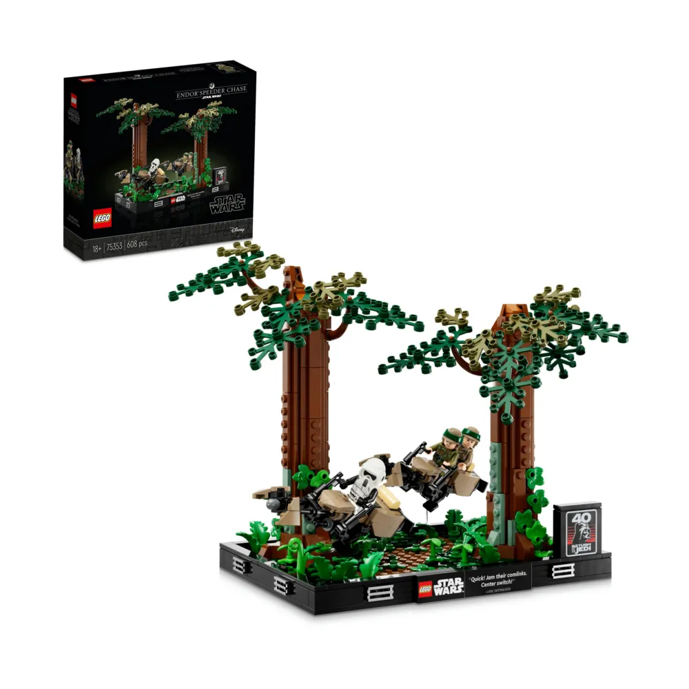 【LEGO 樂高】星際大戰系列 75353 Endor Speeder Chase Diorama(莉亞公主和路克天行者 Star Wars)