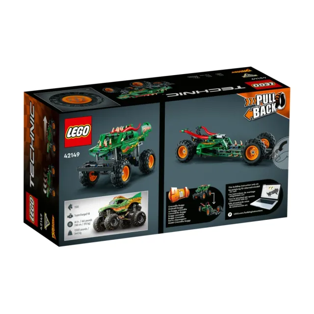 【LEGO 樂高】科技系列 42149 Monster Jam Dragon(怪獸卡車 迴力車)