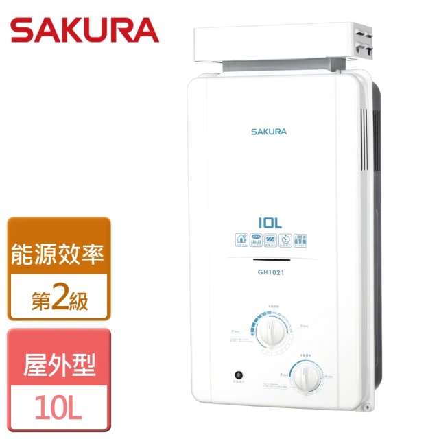 SAKURA 櫻花 10L屋外抗風型熱水器(GH-1021-LPG/RF式-含基本安裝)