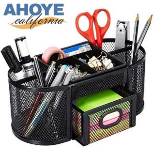 【AHOYE】不鏽鋼中型辦公桌面筆筒 收納盒