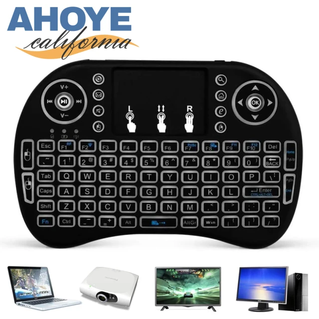 【AHOYE】掌上多媒體觸控無線鍵盤 適用平板、電腦、電視等