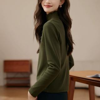 【ONEY 歐妮】★縮口袖高領中國風上衣(長袖/素色/女裝)