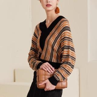 【LANNI 藍尼】★短版V領寬鬆高級感上衣(長袖/保暖/女裝)