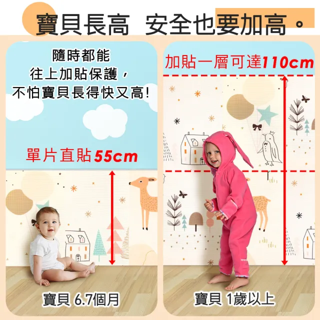 【LOG 樂格】XPE兒童防撞牆貼 超厚款2cm 安全防撞牆貼 防撞墊 寶寶防撞 自黏牆壁貼(10入組)