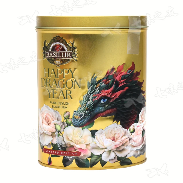 【Basilur 錫蘭茶】72369 Happy Dragon Year 錫蘭紅茶 75g(金罐)