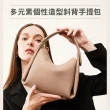 【BAGGLY&CO】杜艾頭層牛皮斜背手提包(奶茶/黑色 時尚手提包)
