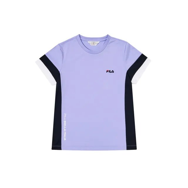 【FILA官方直營】女吸濕排汗短袖圓領T恤-紫色(5TEY-1719-PL)
