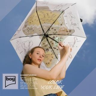 【boy】全遮光超輕收自動傘-非洲地圖(防曬 抗UV 自動傘 輕量 隔熱 防潑水 德國boy)