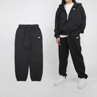 【NEW BALANCE】長褲 SE FT Pants 女款 黑 白 抽繩 寬鬆 束腳 棉褲 褲子 NB(AWP41500BK)