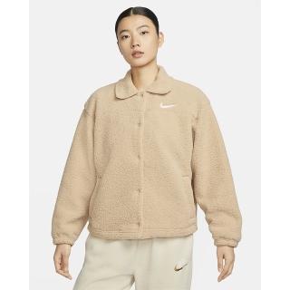 【NIKE 耐吉】刷毛外套 休閒 AS W NSW COLLARED SHERPA JKT 女 麻(FB8708200)