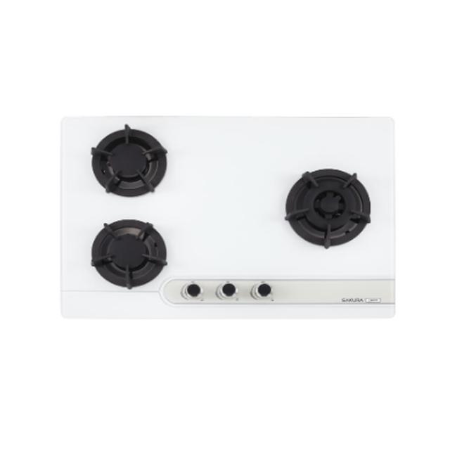 【SAKURA 櫻花】三口大面板易清檯面瓦斯爐 黑色玻璃(G-2633G NG1/LPG 含基本安裝)