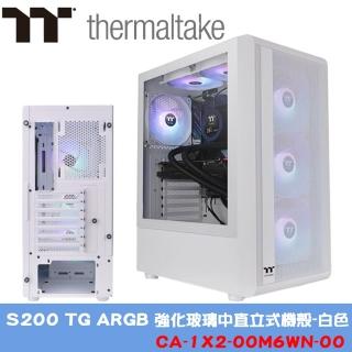 【Thermaltake 曜越】白 S200 TG ARGB 強化玻璃中直立式機殼(CA-1X2-00M6WN-00)