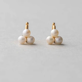 【ete】珍珠經典C型夾式耳環(金色)
