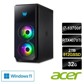 ACER 宏碁Acer 宏碁 24型電競螢幕組★i7 RTX4070Ti電競電腦(PO5-650/i7-13700F/32G/2T+512G SSD/RTX4070Ti/W11)