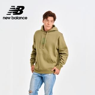 【NEW BALANCE】NB 刷毛保暖連帽長袖上衣 男性 橄欖綠 MT41517DEK(美版 版型偏大)